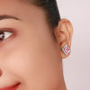 Silver Pink Poise Square Studs