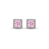 Silver Pink Poise Square Studs