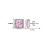 Silver Pink Poise Square Studs