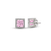 Silver Pink Poise Square Studs