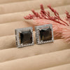 Silver Night Aura Square Studs