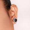 Silver Night Aura Square Studs