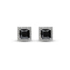 Silver Night Aura Square Studs
