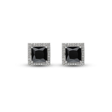 Silver Night Aura Square Studs