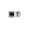 Silver Night Aura Square Studs
