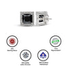 Silver Night Aura Square Studs