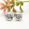 Silver Round Illusion Earrings