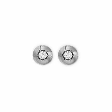 Silver Round Illusion Earrings