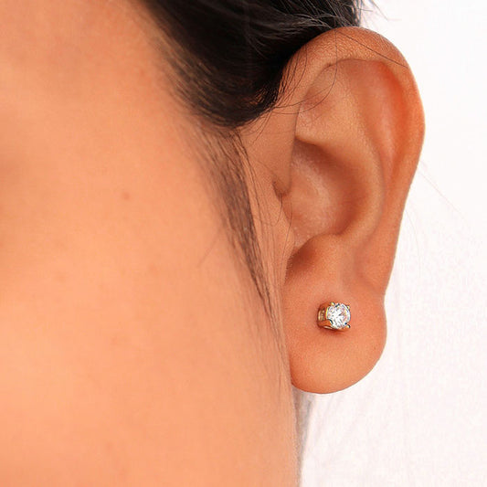 18k Gold Plated Classic 4mm Studs