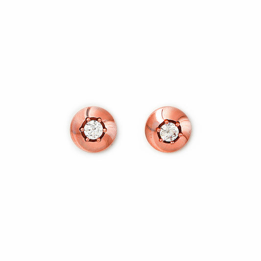 Rose Gold Round Illusion Earrings