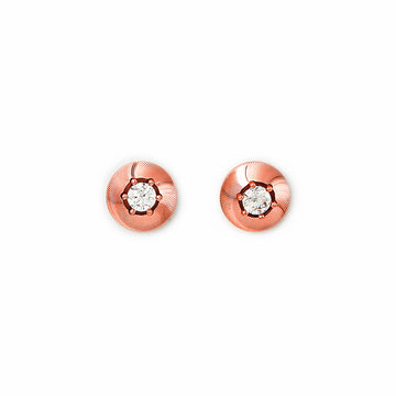 Rose Gold Round Illusion Earrings
