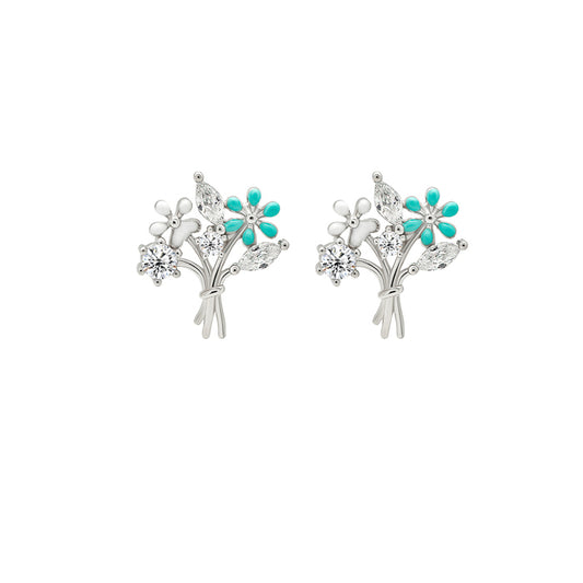 Silver Leafy Earrings