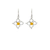18k Gold Plated Two Tone Silver Daffodil Earrings