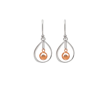 18k Rose Gold Plated Two Tone Silver Starburst Earrings