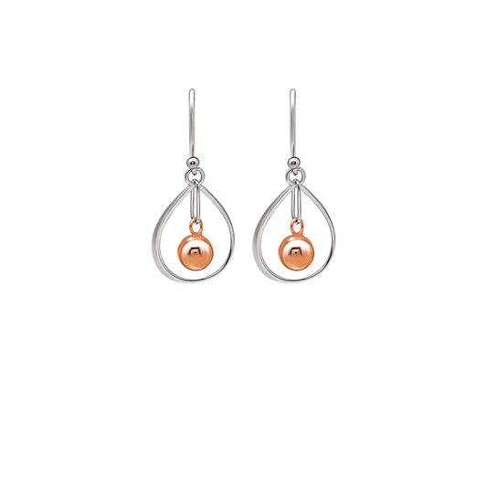 18k Rose Gold Plated Two Tone Silver Starburst Earrings