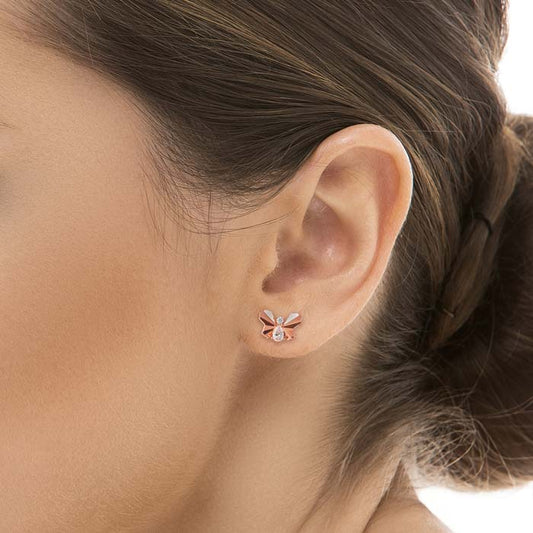 Rose Gold Social Butterfly Earrings