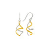 18k Gold Plated Two Tone Silver Spiral Earrings