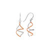 18k Rose Gold Plated Two Tone Silver Spiral Earrings