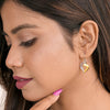 18k Gold Plated Two Tone Silver Royal Heart Earrings