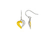 18k Gold Plated Two Tone Silver Royal Heart Earrings