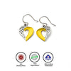 18k Gold Plated Two Tone Silver Royal Heart Earrings