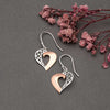 18k Rose Gold Plated Two Tone Silver Royal Heart Earrings