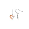 18k Rose Gold Plated Two Tone Silver Royal Heart Earrings