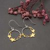 18k Gold Plated Two Tone Silver Lily Circlets Earrings