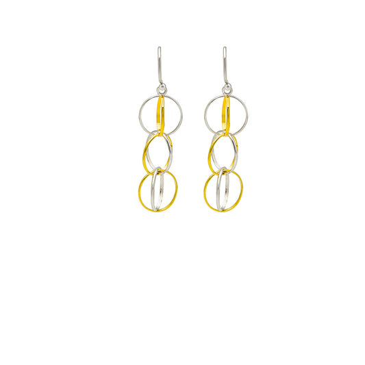 18k Gold Plated Two Tone Silver Eternal Earrings