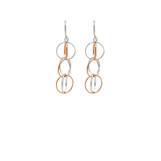 18k Rose Gold Plated Two Tone Silver Eternal Earrings