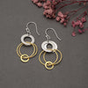 18k Gold Plated Two Tone Silver Eclipes Earrings