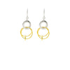 18k Gold Plated Two Tone Silver Eclipes Earrings