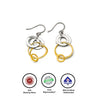 18k Gold Plated Two Tone Silver Eclipes Earrings