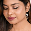 18k Rose Gold Plated Two Tone Silver Eclipes Earrings