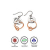 18k Rose Gold Plated Two Tone Silver Eclipes Earrings