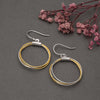 18k Gold Plated Two Tone Silver Modern Hoop Earrings