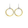 18k Gold Plated Two Tone Silver Modern Hoop Earrings