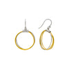 18k Gold Plated Two Tone Silver Modern Hoop Earrings