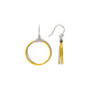 18k Gold Plated Two Tone Silver Modern Hoop Earrings