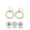 18k Gold Plated Two Tone Silver Modern Hoop Earrings