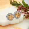 Silver Champagne Crystal 6mm Round Studs