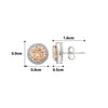Silver Champagne Crystal 6mm Round Studs