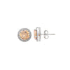 Silver Champagne Crystal 6mm Round Studs