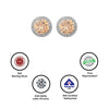 Silver Champagne Crystal 6mm Round Studs