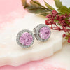 Silver Pink Poise 6mm Round Studs