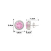 Silver Pink Poise 6mm Round Studs