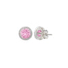 Silver Pink Poise 6mm Round Studs