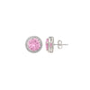Silver Pink Poise 6mm Round Studs