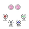 Silver Pink Poise 6mm Round Studs