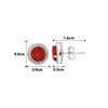 Silver Cherry Crush 6mm Round Studs